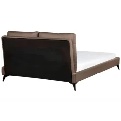 Twijfelaars-Beliani MELLE - Tweepersoonsbed - Bruin - 140 x 200 cm - Bouclé