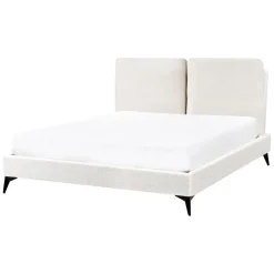 Beliani MELLE - Tweepersoonsbed - Gebroken wit - 140 x 200 cm - Bouclé