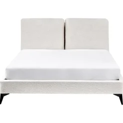 Beliani MELLE - Tweepersoonsbed - Gebroken wit - 140 x 200 cm - Bouclé