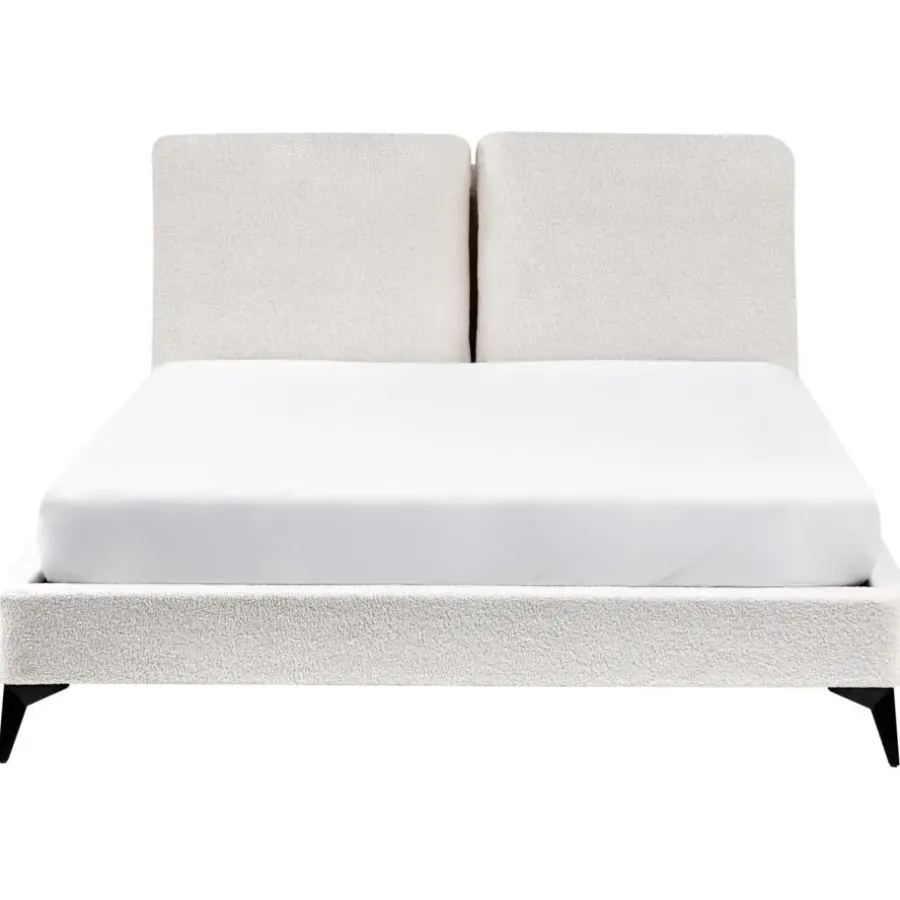Beliani MELLE - Tweepersoonsbed - Gebroken wit - 140 x 200 cm - Bouclé