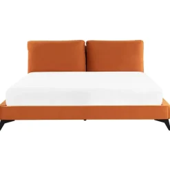 Beliani MELLE - Tweepersoonsbed - Oranje - 180 x 200 cm - Fluweel