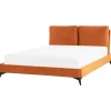Beliani MELLE - Tweepersoonsbed - Oranje - 160 x 200 cm - Fluweel
