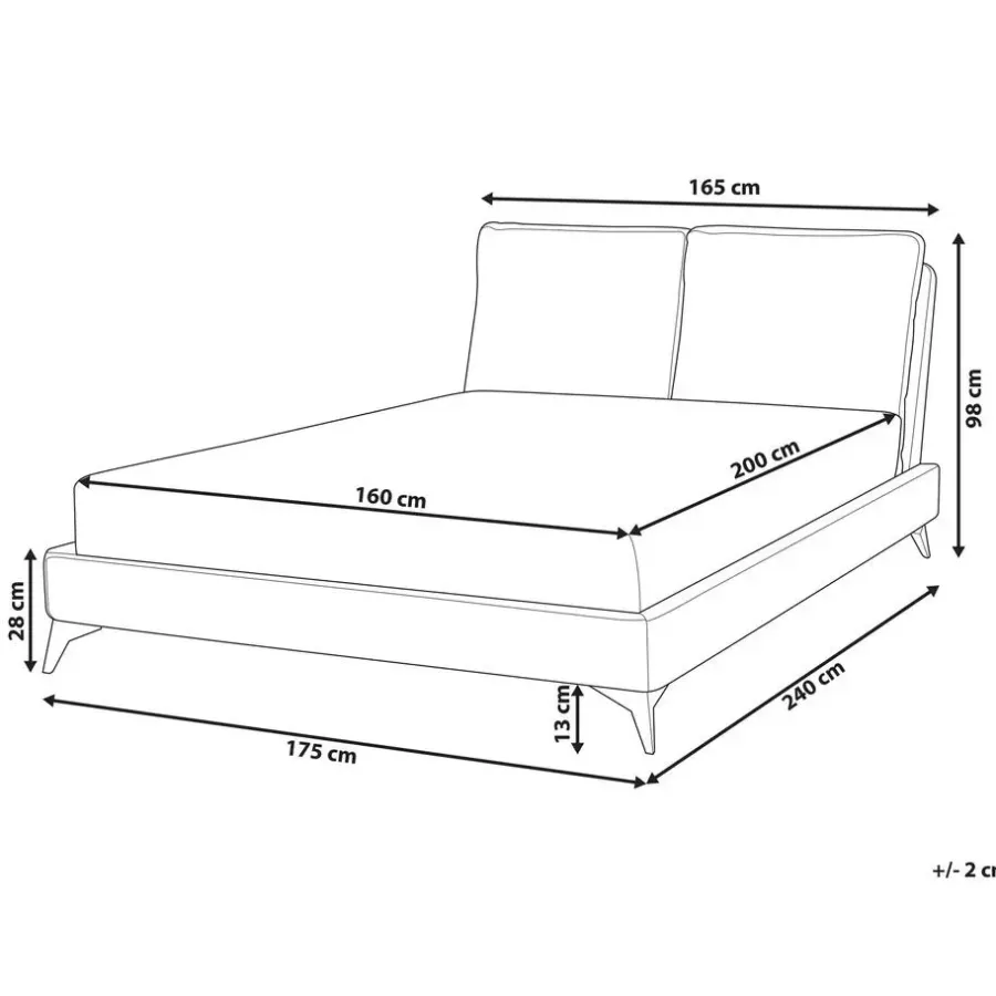 Beliani MELLE - Tweepersoonsbed - Oranje - 160 x 200 cm - Fluweel