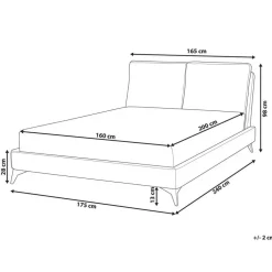 Beliani MELLE - Tweepersoonsbed - Oranje - 160 x 200 cm - Fluweel