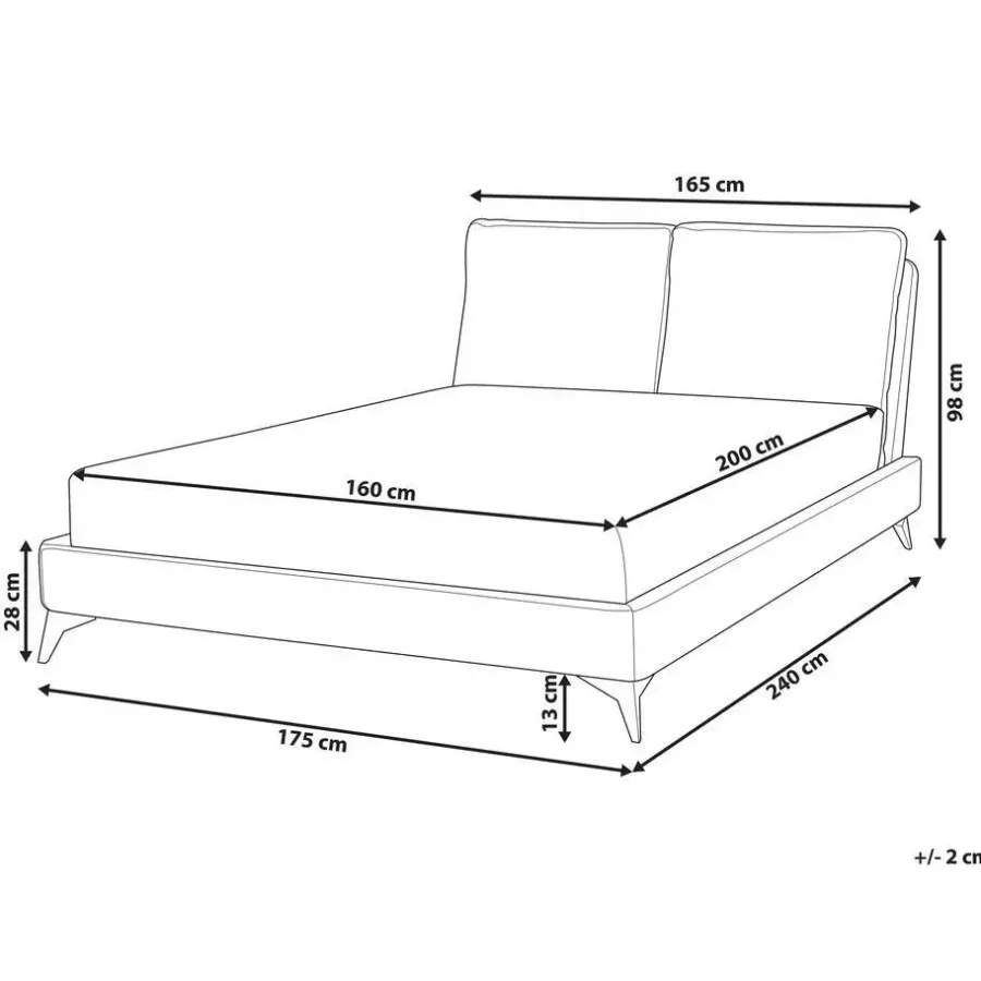 Beliani MELLE - Tweepersoonsbed - Oranje - 160 x 200 cm - Fluweel