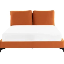 Beliani MELLE - Tweepersoonsbed - Oranje - 160 x 200 cm - Fluweel
