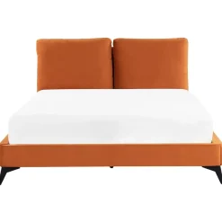 Beliani MELLE - Tweepersoonsbed - Oranje - 160 x 200 cm - Fluweel