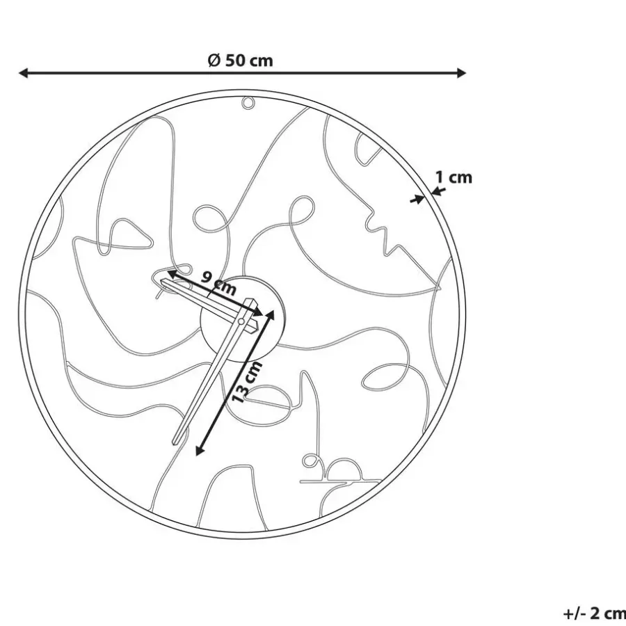 Beliani MENTON - Wandklok - Zwart - Ijzer