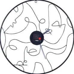 Beliani MENTON - Wandklok - Zwart - Ijzer