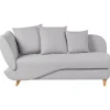 Beliani MERI II - Chaise longue - Lichtgrijs - Linkerzijde - Fluweel