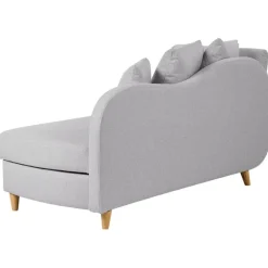 Beliani MERI II - Chaise longue - Lichtgrijs - Linkerzijde - Fluweel