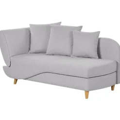 Beliani MERI II - Chaise longue - Lichtgrijs - Linkerzijde - Fluweel