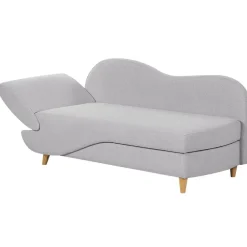 Beliani MERI II - Chaise longue - Lichtgrijs - Linkerzijde - Fluweel