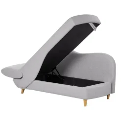 Beliani MERI II - Chaise longue - Lichtgrijs - Linkerzijde - Fluweel