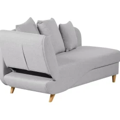 Beliani MERI II - Chaise longue - Lichtgrijs - Linkerzijde - Fluweel