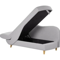Beliani MERI II - Chaise longue - Lichtgrijs - Linkerzijde - Fluweel