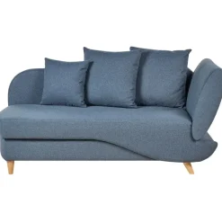 Beliani MERI II - Chaise longue met opbergruimte - Blauw - Rechts - Fluweel