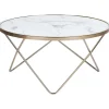 Salontafels-Beliani MERIDIAN II - Salontafel - Wit/Goud - Veiligheidsglas
