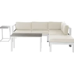 Loungesets|Loungesets-Beliani MESSINA - Loungeset voor 5 - Beige - Aluminium