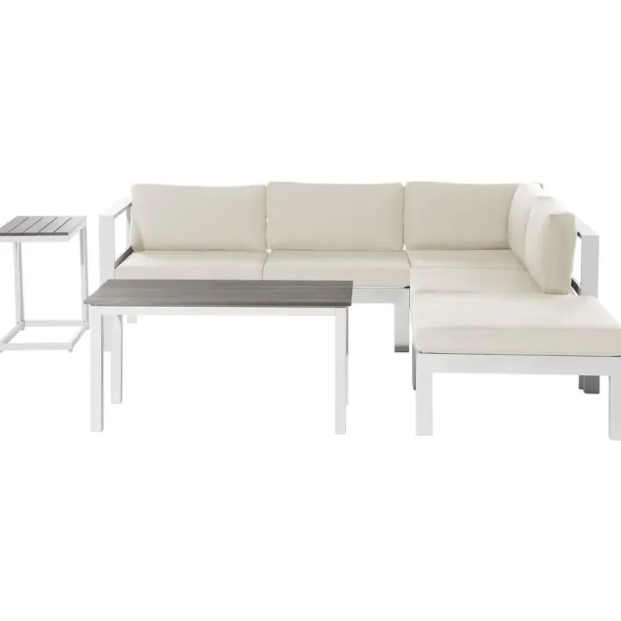 Loungesets|Loungesets-Beliani MESSINA - Loungeset voor 5 - Beige - Aluminium