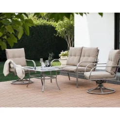 Leen Bakker MESTRINO - Loungeset 4-zits - Beige - Staal