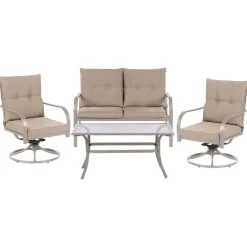 Leen Bakker MESTRINO - Loungeset 4-zits - Beige - Staal