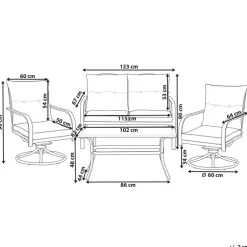 Leen Bakker MESTRINO - Loungeset 4-zits - Beige - Staal