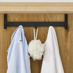 Kapstokken-ACAZA Metalen Deurkapstok Deurhanger Kapstok voor Handdoek en Kleding, Metaal, Zwart