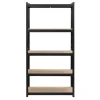 Stellingkasten-Leen Bakker Metalen stellingkast - zwart - 90x45x180 cm