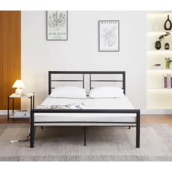 Emob Exclusive Metalen tweepersoonsbed Dixon - 140x200cm - mat zwart