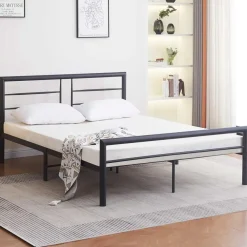 Emob Exclusive Metalen tweepersoonsbed Dixon - 140x200cm - mat zwart