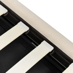 Beliani METZ - Bed met opbergruimte - Beige - 90 x 200 cm - Fluweel