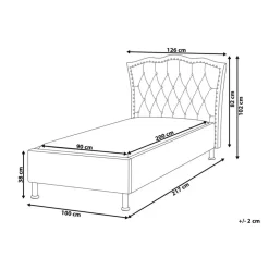 1-Persoons Bedden-Beliani METZ - Eenpersoonsbed - Roze - 90 x 200 cm - Fluweel