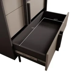 Boekenkasten|Boekenkasten-Meubella - Antigo - Boekenkast - Beige/Antraciet - 83x43x155 cm