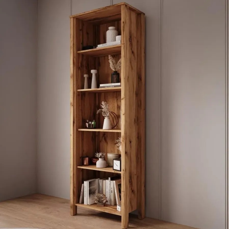 Boekenkasten|Boekenkasten-Meubella - Boekenkast Isaac 1 - Eiken - 66 cm