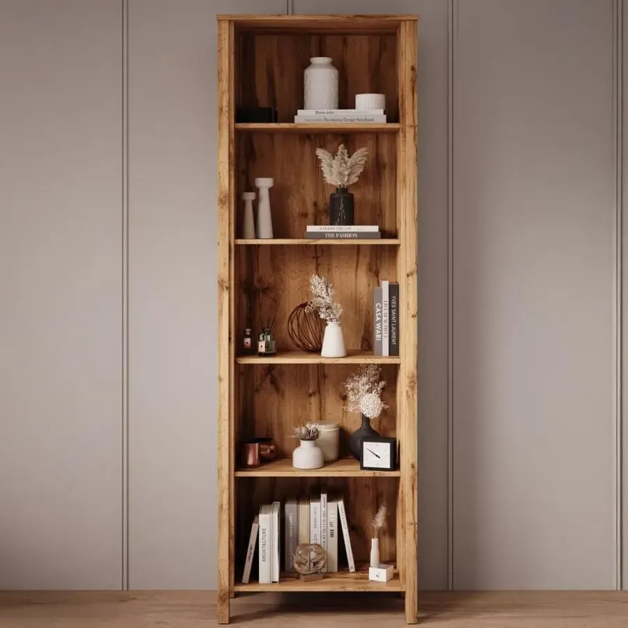 Boekenkasten|Boekenkasten-Meubella - Boekenkast Isaac 1 - Eiken - 66 cm
