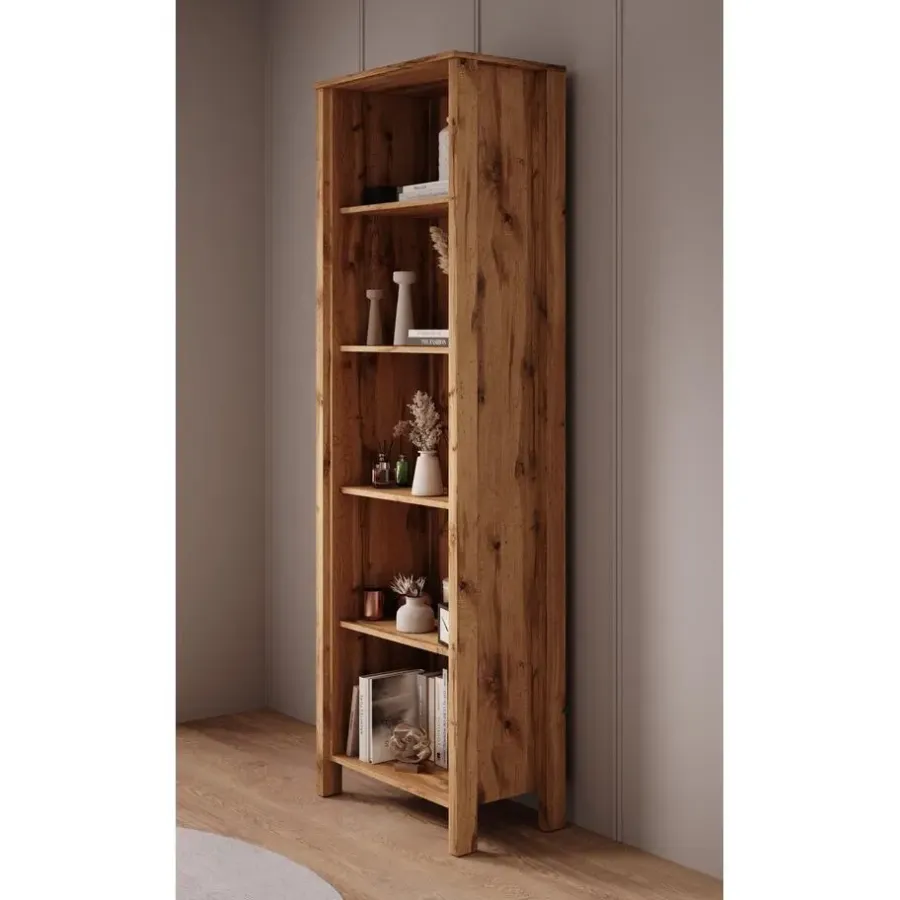 Boekenkasten|Boekenkasten-Meubella - Boekenkast Isaac 1 - Eiken - 66 cm