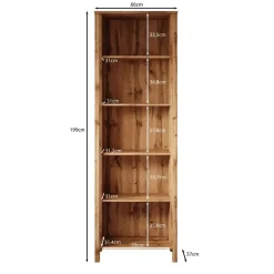 Boekenkasten|Boekenkasten-Meubella - Boekenkast Isaac 1 - Eiken - 66 cm