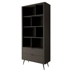 Boekenkasten|Boekenkasten-Meubella - Boekenkast Lima - Zwart - 88 cm
