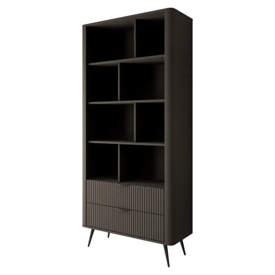 Boekenkasten|Boekenkasten-Meubella - Boekenkast Lima - Zwart - 88 cm
