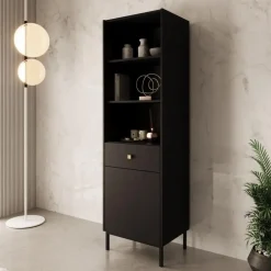 Meubella - Boekenkast Norment - Zwart - 54 cm