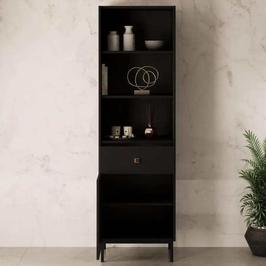 Meubella - Boekenkast Norment - Zwart - 54 cm