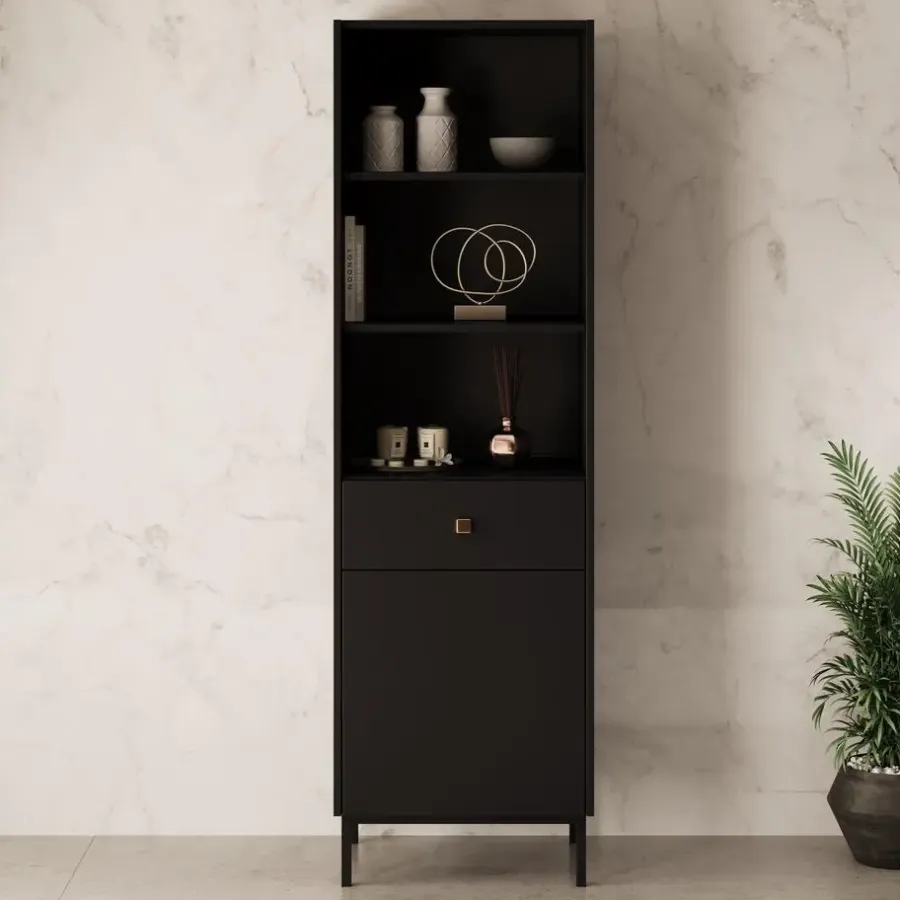 Meubella - Boekenkast Norment - Zwart - 54 cm