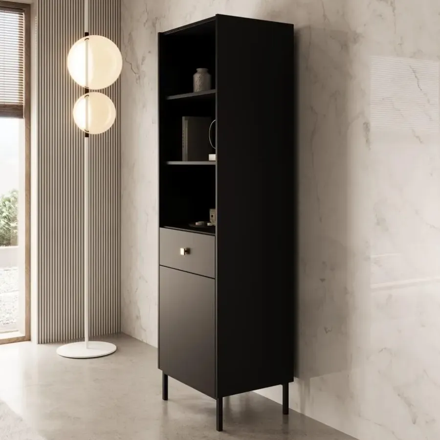 Meubella - Boekenkast Norment - Zwart - 54 cm