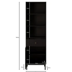 Meubella - Boekenkast Norment - Zwart - 54 cm