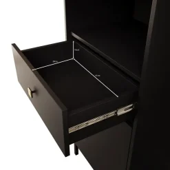 Meubella - Boekenkast Norment - Zwart - 54 cm