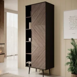 Boekenkasten|Boekenkasten-Meubella - Boekenkast Pedro - Donker eiken - Zwart eiken - 70 cm