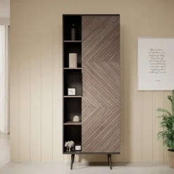 Boekenkasten|Boekenkasten-Meubella - Boekenkast Pedro - Donker eiken - Zwart eiken - 70 cm