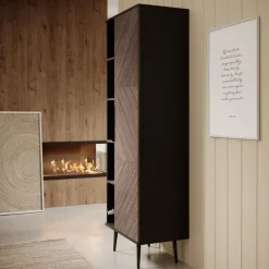 Boekenkasten|Boekenkasten-Meubella - Boekenkast Pedro - Donker eiken - Zwart eiken - 70 cm