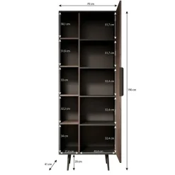 Boekenkasten|Boekenkasten-Meubella - Boekenkast Pedro - Donker eiken - Zwart eiken - 70 cm